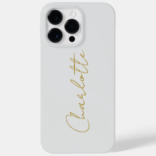 Funda Para iPhone 14 Pro Max De Case-Mate Calligraphy Gold Color Gray Personalizado Personal