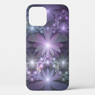 Funda Para iPhone 12 Cama de flores Arte fractal abstracto brillante de