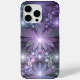 Funda Para iPhone 15 Pro Max Cama de flores arte fractal abstracto brillante de