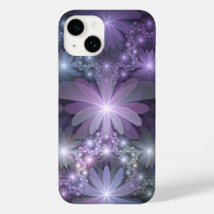 Funda Para iPhone 14 De Case-Mate Cama de flores arte fractal abstracto brillante de