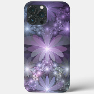Funda Para iPhone 13 Pro Max Cama de flores arte fractal abstracto brillante de