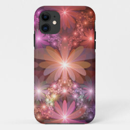 Funda Para iPhone 11 Cama De Flores Coloridas Brillantes Resumen Arte F