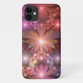 Funda Para iPhone 11 Cama De Flores Coloridas Brillantes Resumen Arte F