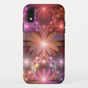 Funda Para iPhone XR Cama De Flores Coloridas Brillantes Resumen Arte F