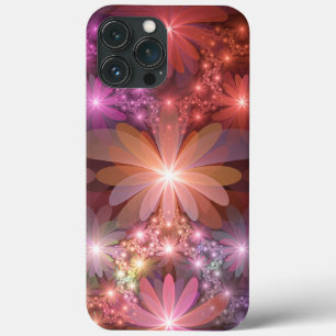Funda Para iPhone 13 Pro Max Cama De Flores Colorido Brillante Arte Fractal Abs