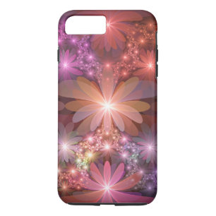 Funda Para iPhone 8 Plus/7 Plus Cama De Flores Colorido Brillante Arte Fractal Abs