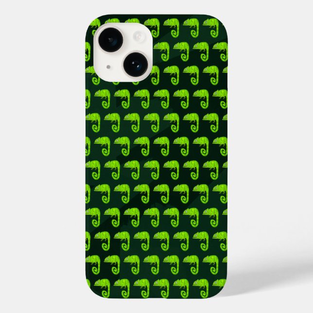 Funda De Case-Mate Para iPhone Camaleón lindo verde (Reverso )