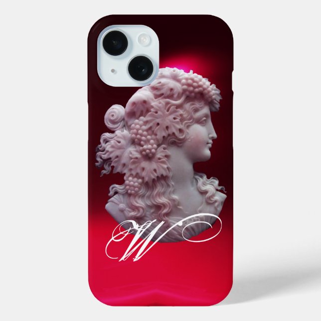FUNDA DE Case-Mate PARA iPhone CÁMARA DE ANTIGÜEDAD, DAMA CON GRIPOS Y GRAPEVINAS (Reverso )