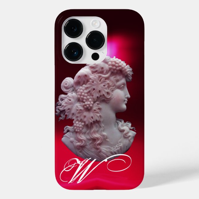 FUNDA DE Case-Mate PARA iPhone CÁMARA DE ANTIGÜEDAD, DAMA CON GRIPOS Y GRAPEVINAS (Reverso )
