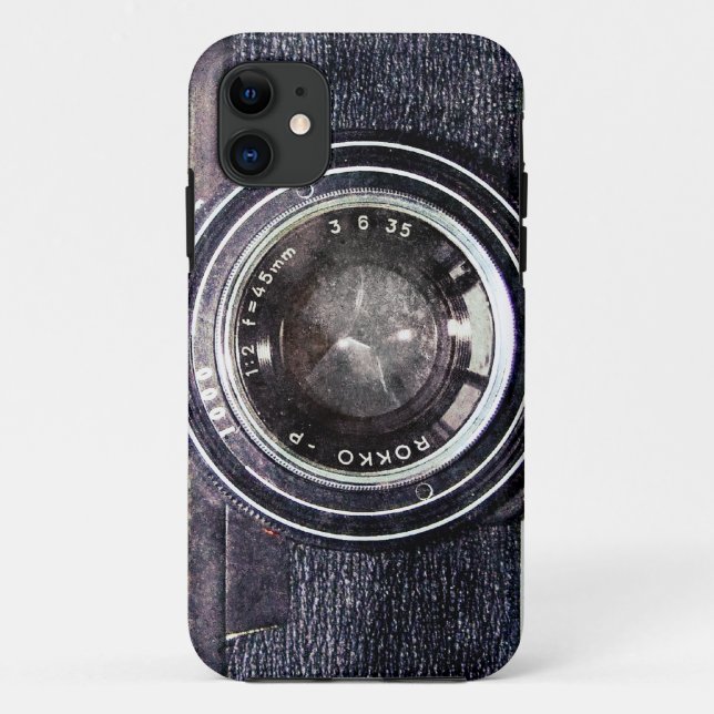 Funda De Case-Mate Para iPhone Cámara negra vieja (Reverso)