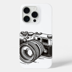 Funda Para iPhone 15 Pro Cámara réflex digital negra de fotografía Fotograf