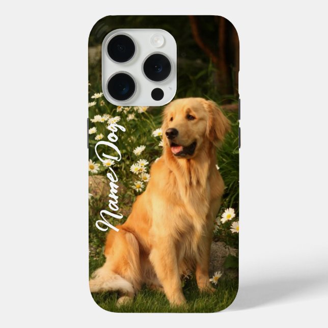 Funda De Case-Mate Para iPhone Cambiar el nombre de su perro de Golden Retriever  (Reverso )