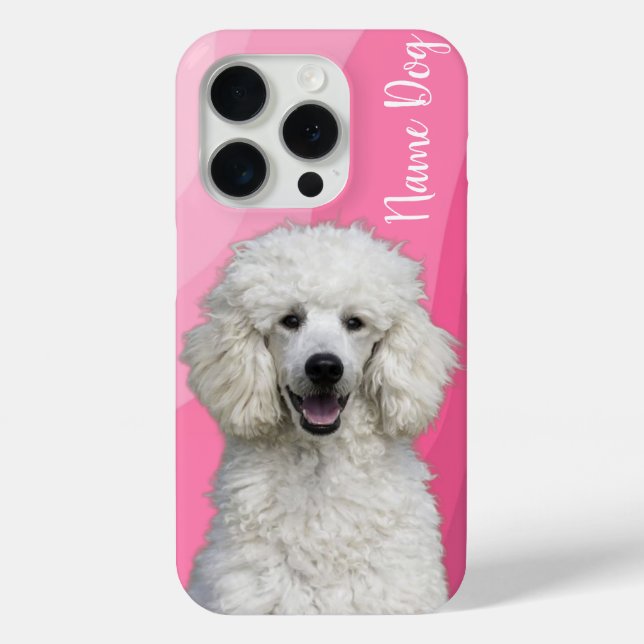 Funda De Case-Mate Para iPhone Cambiar el nombre de su perro de Poodle en los est (Reverso )
