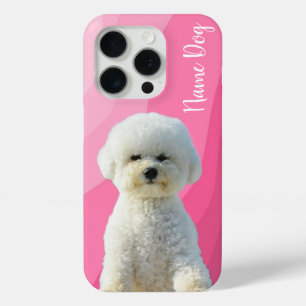 Funda Para iPhone 15 Pro Cambie el nombre de su perro Bichon Frise en los e