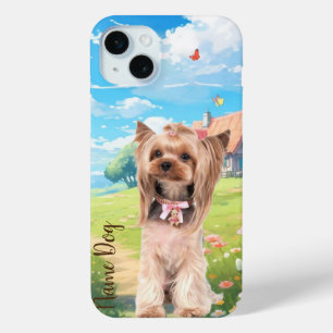 Funda Para iPhone 15 Mini Cambie el nombre de su perro de Yorkshire Terri en