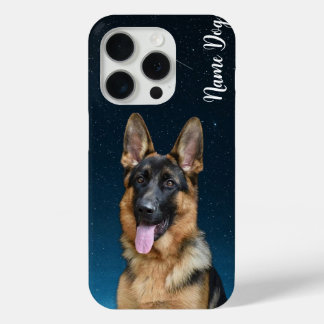 Funda Para iPhone 15 Pro Cambie el nombre de su perro pastor alemán en los 