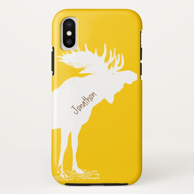Funda De Case-Mate Para iPhone Cambios personalizados de amarillo alce en cualqui (Reverso)
