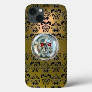 Funda Para iPhone 13 CAMINADORES DE LLAMADAS AMARILLO NEGRO DAMASK Fund