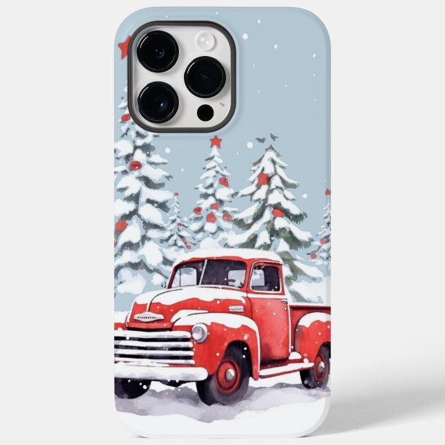 Funda De Case-Mate Para iPhone Camión de árbol de Navidad  ("Vintage red truck vibes all winterlong.")