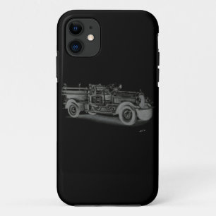 Funda Para iPhone 11 camión de bomberos vintage dibujado a mano inverso
