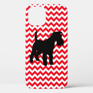 Funda Para iPhone 12 Camión de Fuego Rojo Zig Zag Con Schnauzer Funda-M