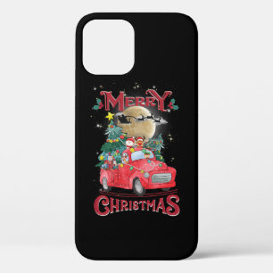 Funda Para iPhone 12 Pro Camión de Santa Cruz Roja Vintage navideña