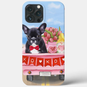 Funda Para iPhone 13 Pro Max Camión El día de San Valentín de Bulldog francés