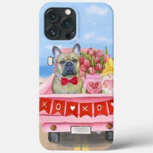 Funda Para iPhone 13 Pro Max Camión El día de San Valentín de Bulldog francés