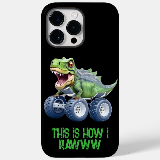 Funda De Case-Mate Para iPhone Camión monstruo de los dinosaurios, cumpleaños per (Reverso )