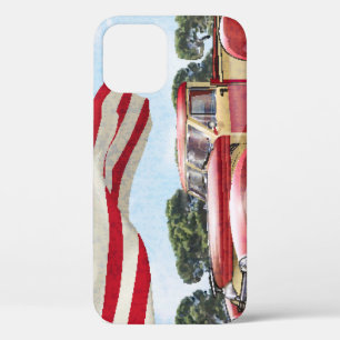 Funda Para iPhone 12 Camión rojo de recogida: Vintage de bandera estado