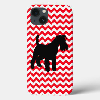 Funda Para iPhone 13 Camión Rojo Zig Zag Con Schnauzer