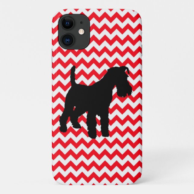 Funda De Case-Mate Para iPhone Camión Rojo Zig Zag Con Schnauzer (Reverso)