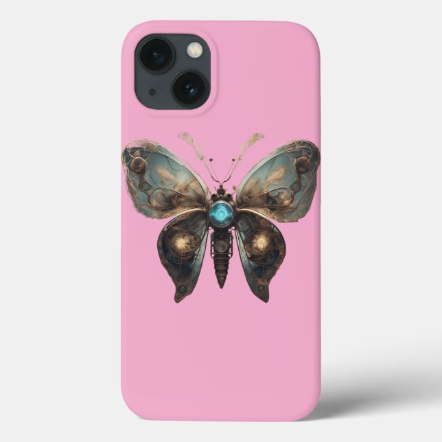 Funda De Case-Mate Para iPhone Camisa de mariposa Steampunk (Reverso)