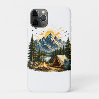 Funda Para iPhone 11 Pro Camiseta de aventura de camping en la montaña al a