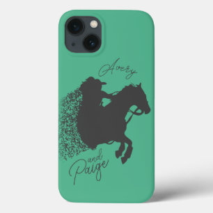 Funda Para iPhone 13 Camiseta de Chica de caballos con nombres y colore