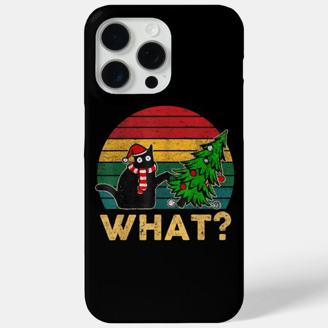 Funda De Case-Mate Para iPhone Camiseta divertida de Navidad con suéter feo Gato  (Reverso )