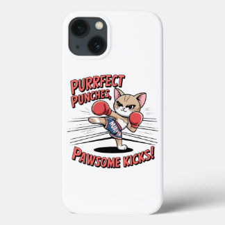 Funda Para iPhone 13 Camiseta Muay Thai Boxing Cute Anime Cat