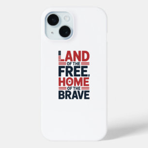 Funda Para iPhone 15 Camiseta USA Tierra de Libres Hogar de los Valie