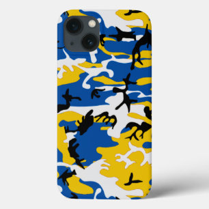 Funda Para iPhone 13 Camo azul y amarillo