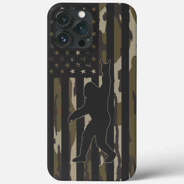 Funda De Case-Mate Para iPhone Camo Bottomland Bigfoot, bandera de Estados Unidos (Reverso )