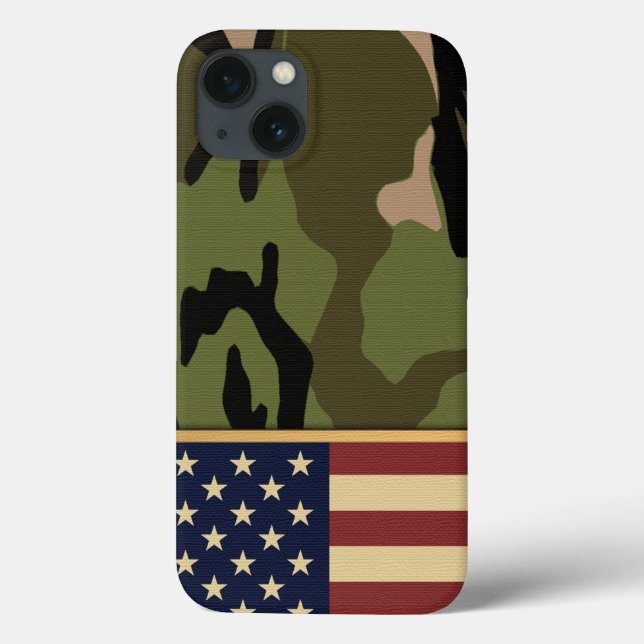 Funda De Case-Mate Para iPhone Camo de bandera estadounidense (Reverso)