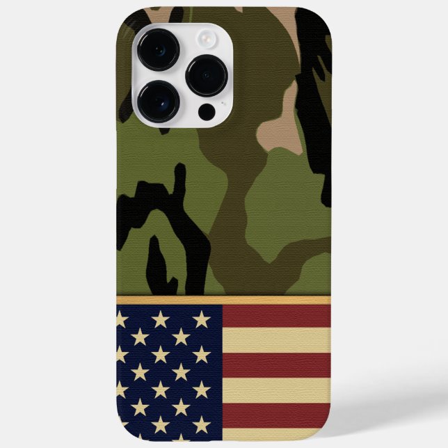Funda De Case-Mate Para iPhone Camo de bandera estadounidense (Reverso)