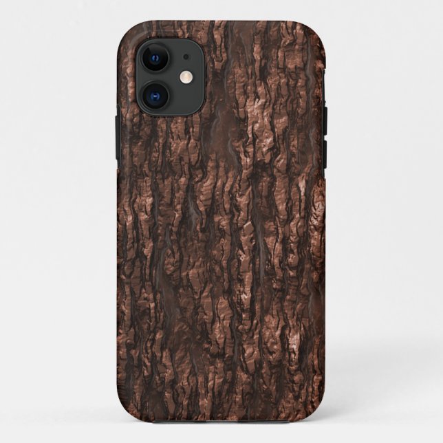 Funda De Case-Mate Para iPhone Camo de corteza marrón (Reverso)