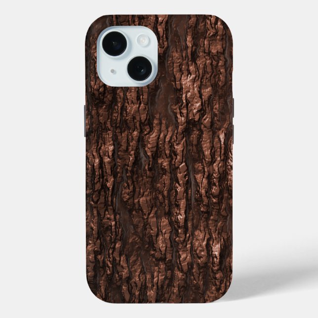 Funda De Case-Mate Para iPhone Camo de corteza marrón (Reverso )