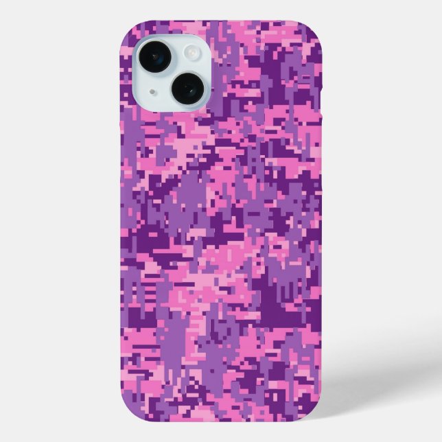 Funda De Case-Mate Para iPhone Camo digital Girly Hot Pink (Reverso )