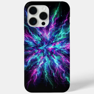 Funda Para iPhone 15 Pro Max Camo eléctrico, diseño futurista, camuflaje neón