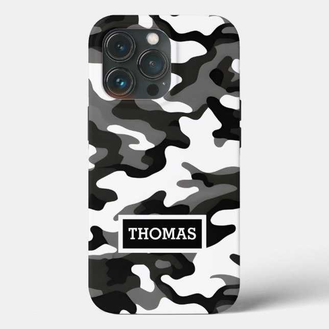 Funda De Case-Mate Para iPhone Camo gris personalizado (Reverso )