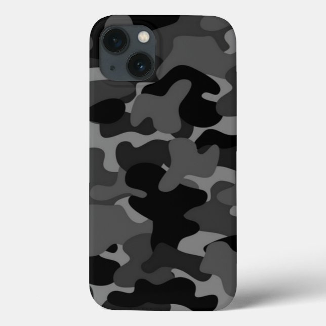 Funda De Case-Mate Para iPhone Camo negro gris (Reverso)