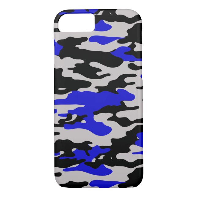 Funda De Case-Mate Para iPhone Camo negro y azul - caso del iPhone 7 (Reverso)