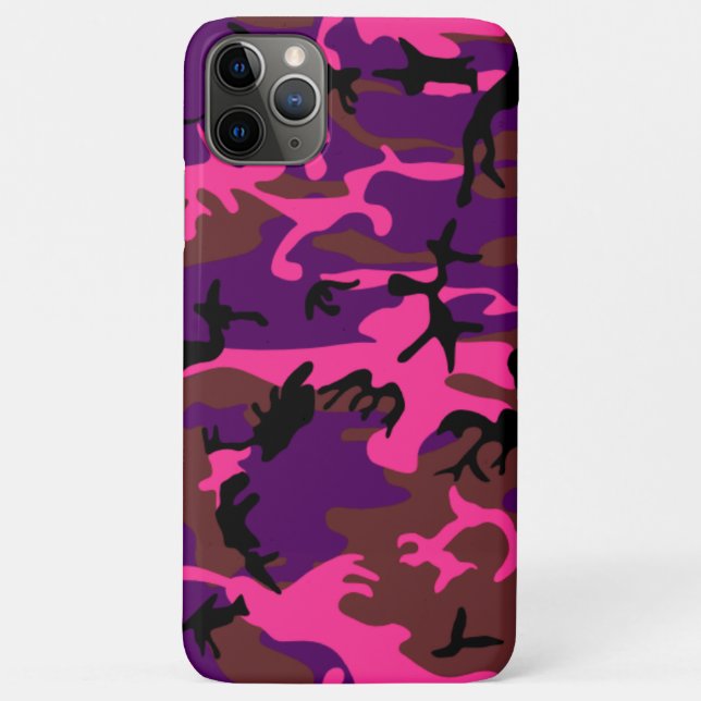 Funda De Case-Mate Para iPhone Camo rosa caliente (Reverso)